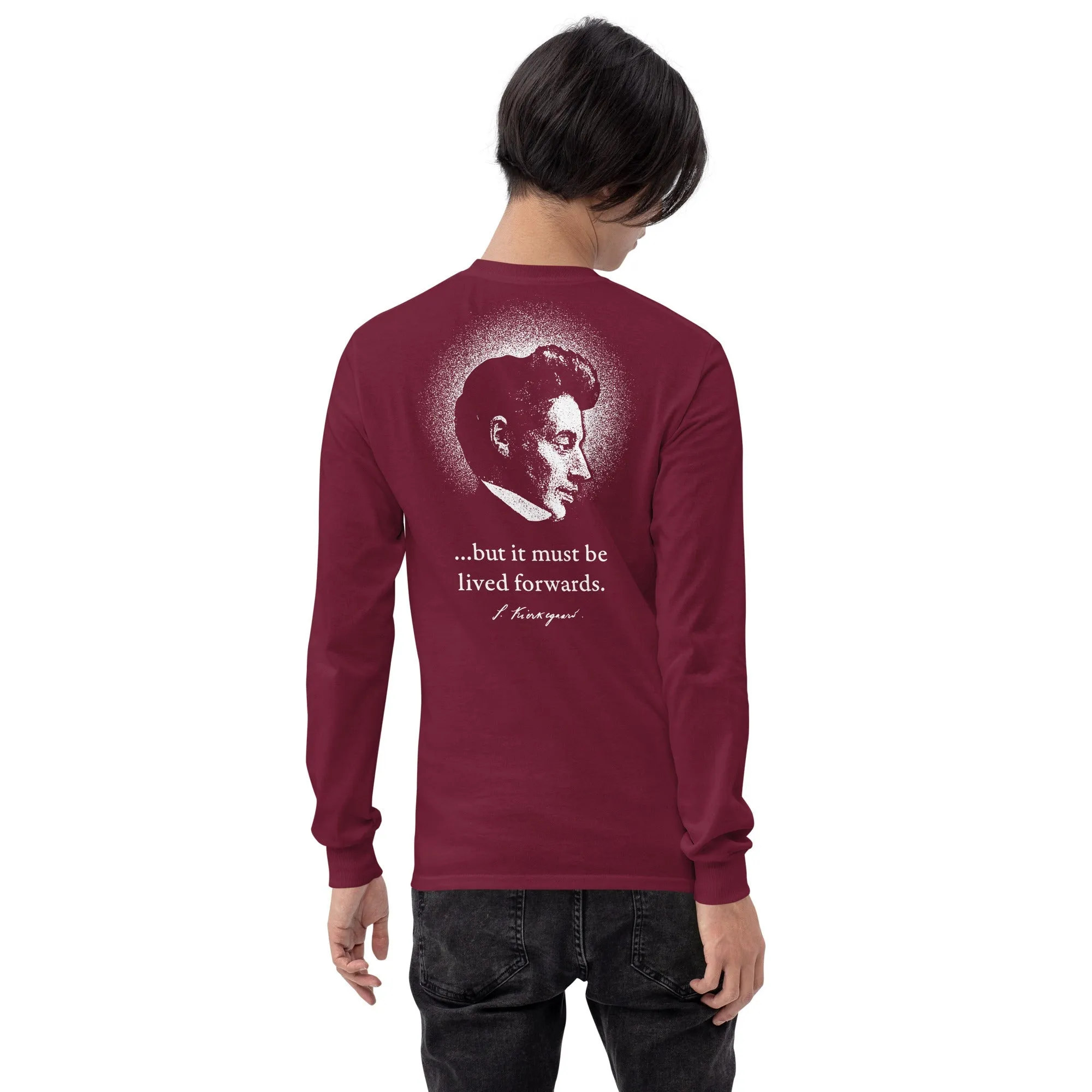 Kierkegaard Quote - Life can only be understood backwards - Long-Sleeved Shirt