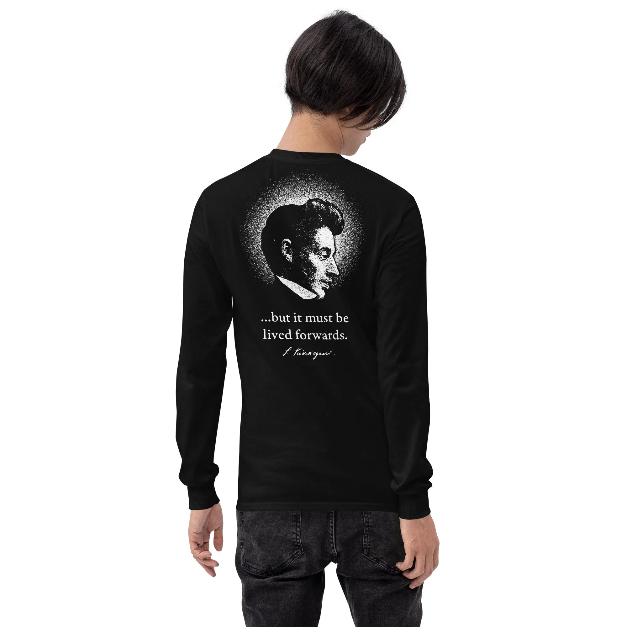 Kierkegaard Quote - Life can only be understood backwards - Long-Sleeved Shirt