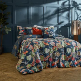 Koi Pond Reversible Duvet Cover Set Midnight