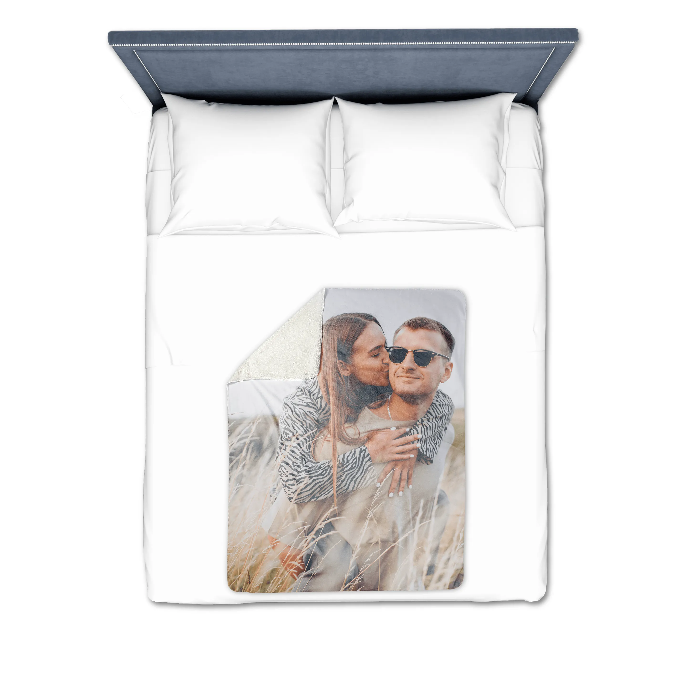 Love You To The Moon Premium Fleece Photo Blanket