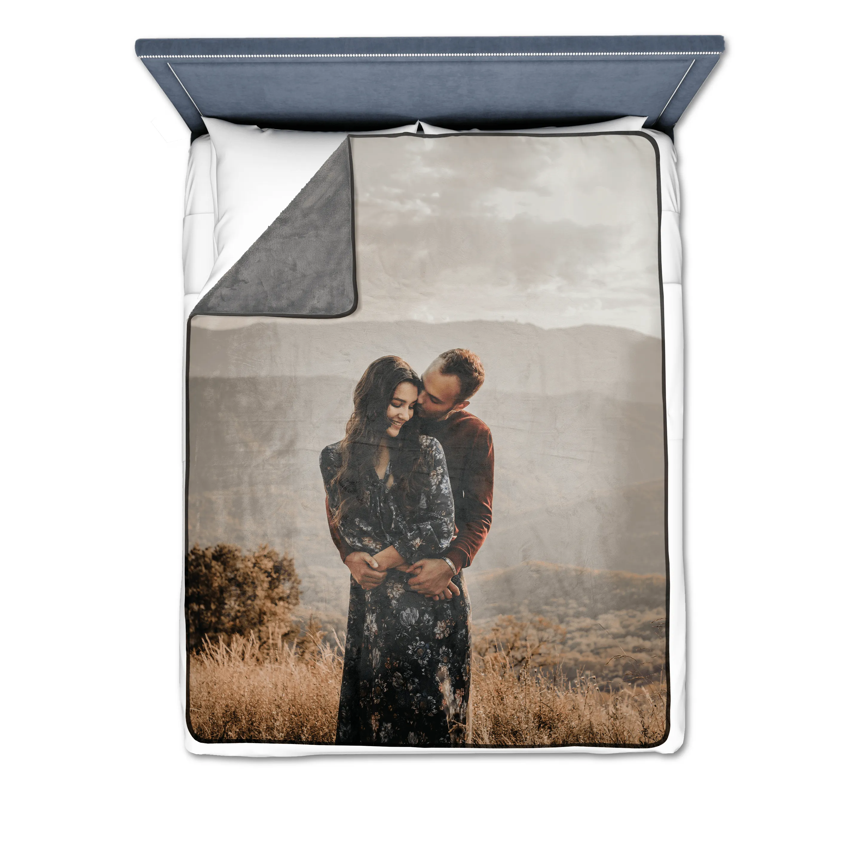 Love You To The Moon Premium Fleece Photo Blanket