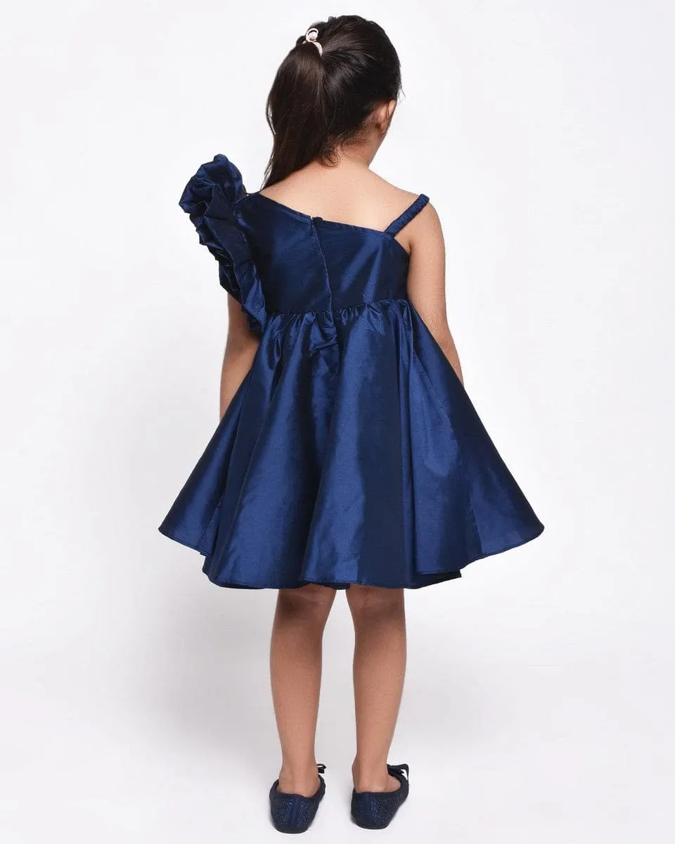 Navyblue Flower sleeve Dress