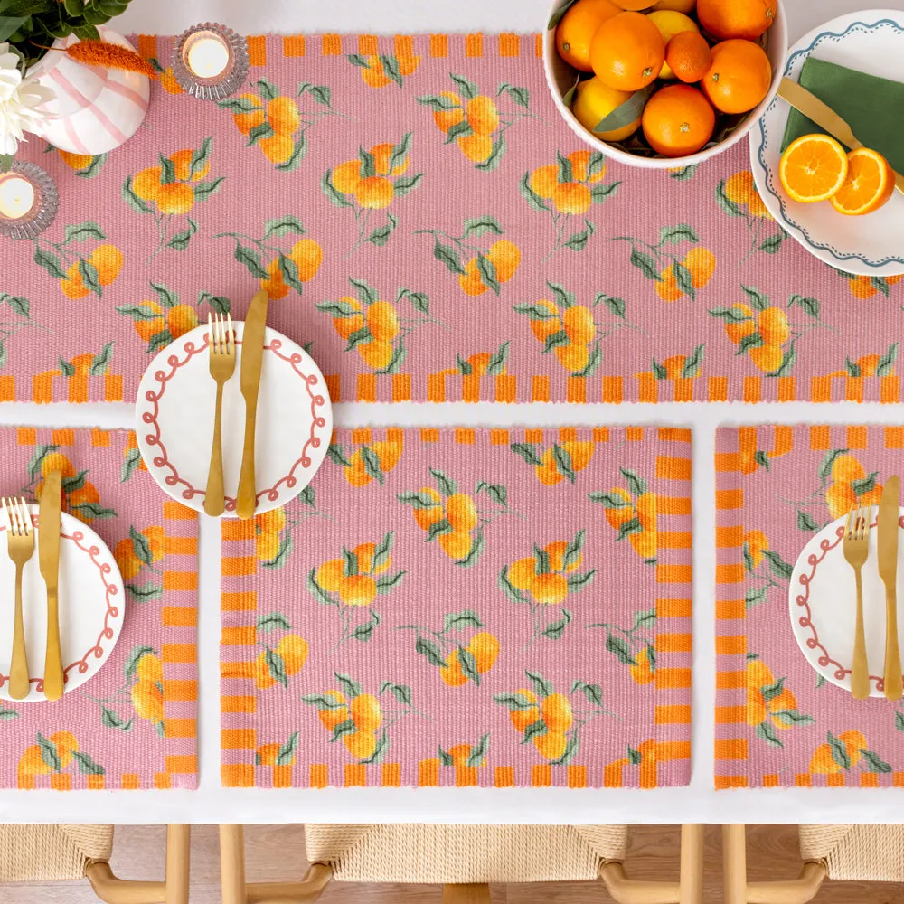 Oranges Set of 4 Indoor/Outdoor Placemats Pink