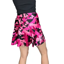 Pink Camouflage Athletic Flutter Skort for Golf, Running, Tennis, Pickleball