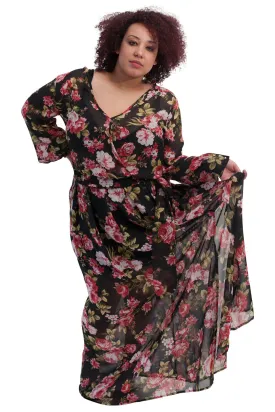 Primrose chiffon floral print wrap blouse