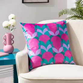 Raeya Art Deco Cushion Pink/Jade