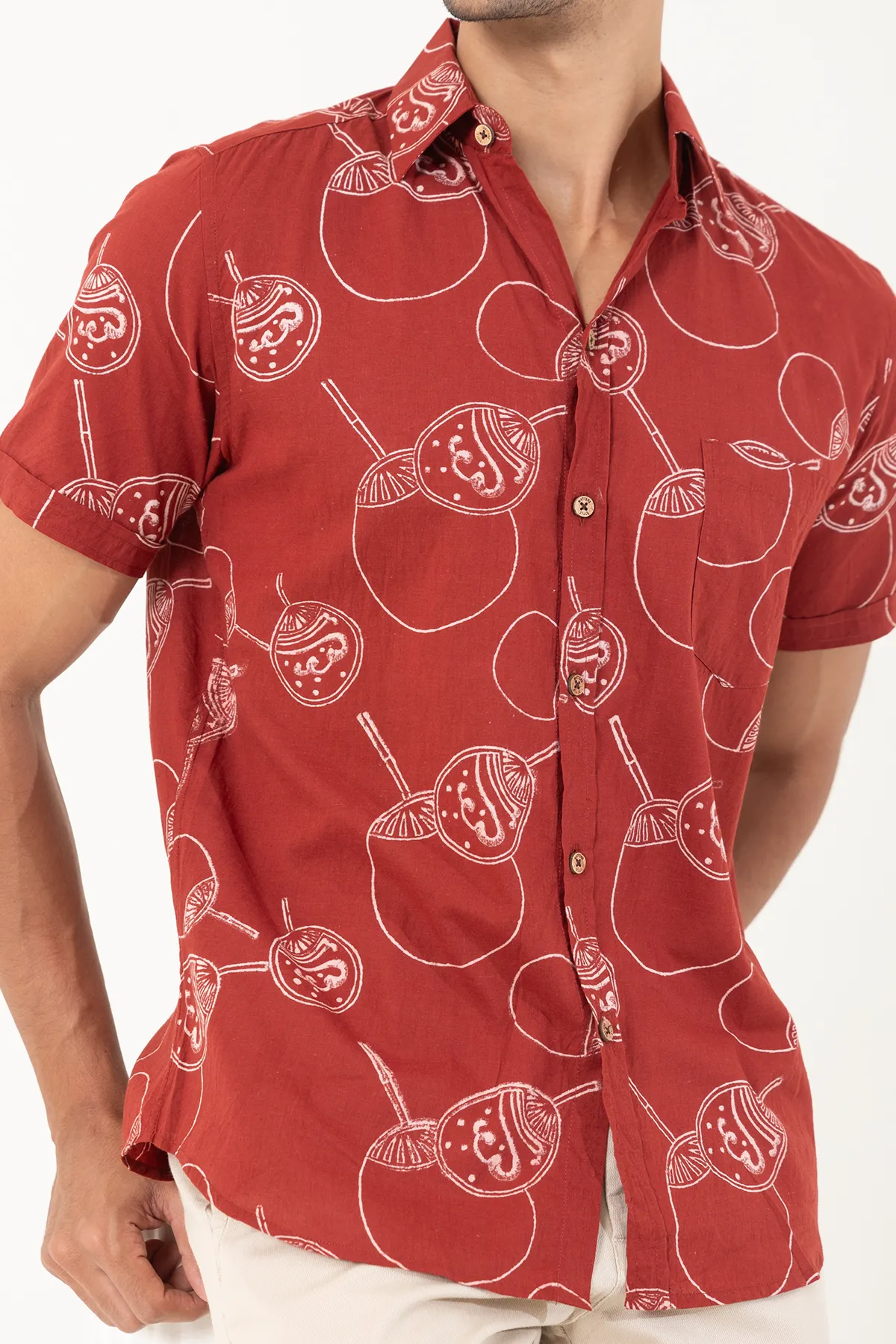 Red Rings cotton shirt half sleeves | Style Matters