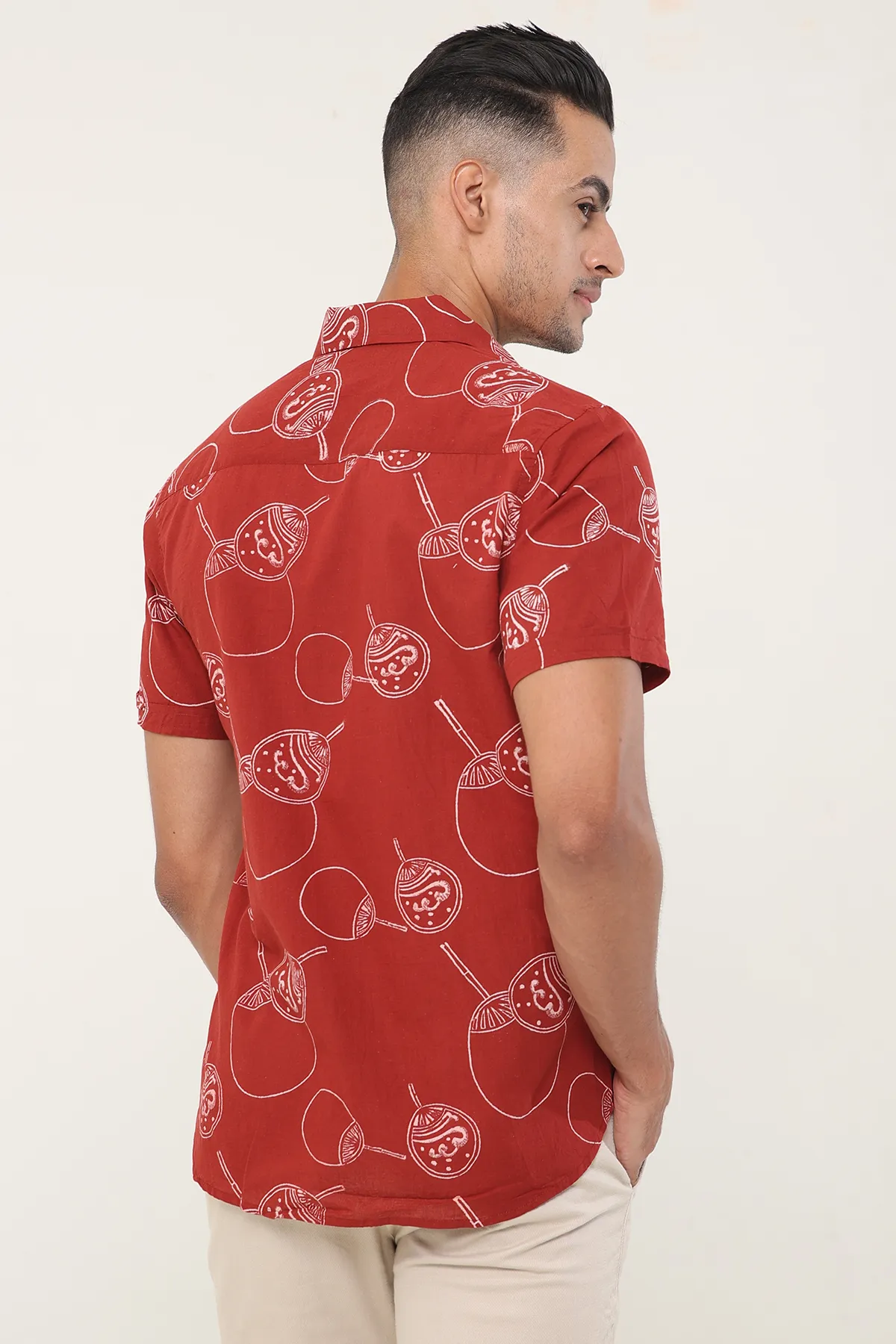 Red Rings cotton shirt half sleeves | Style Matters