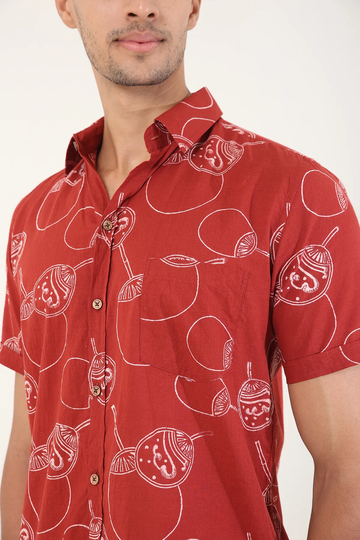 Red Rings cotton shirt half sleeves | Style Matters