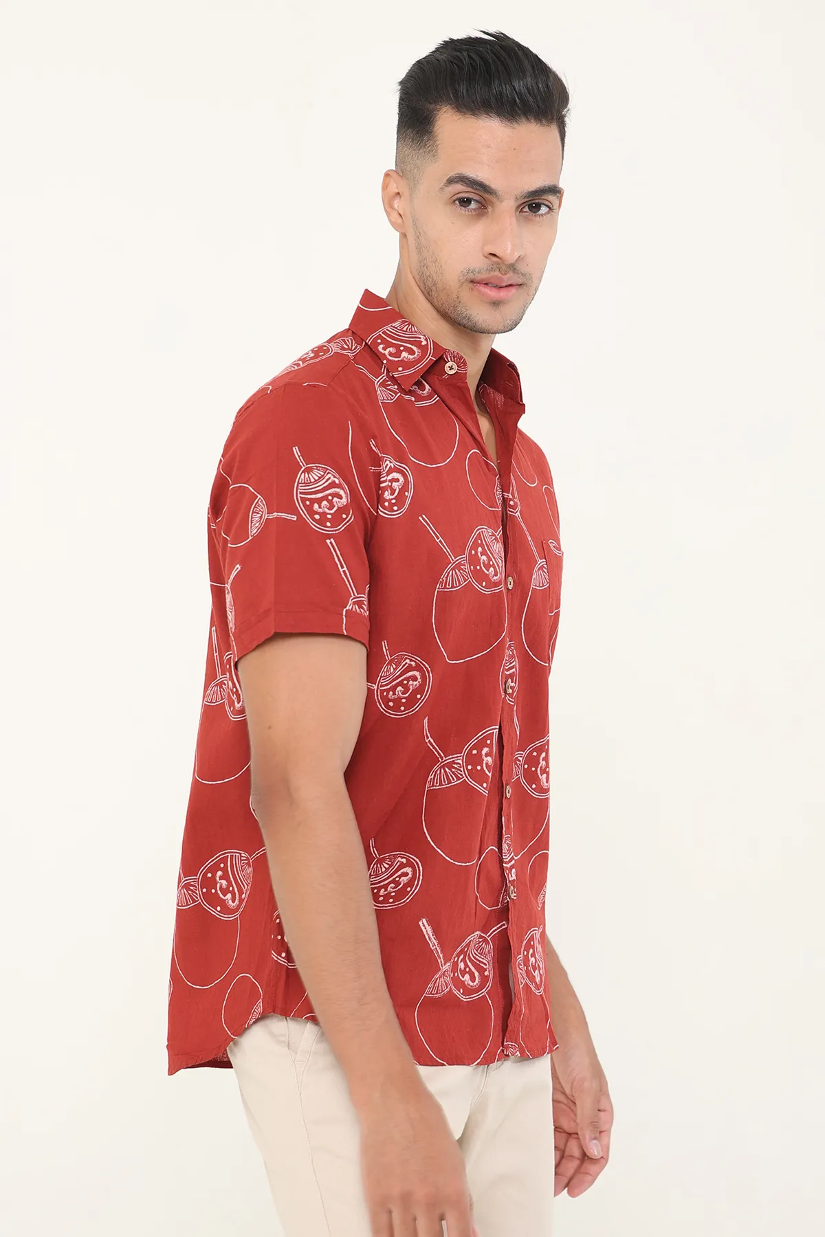 Red Rings cotton shirt half sleeves | Style Matters