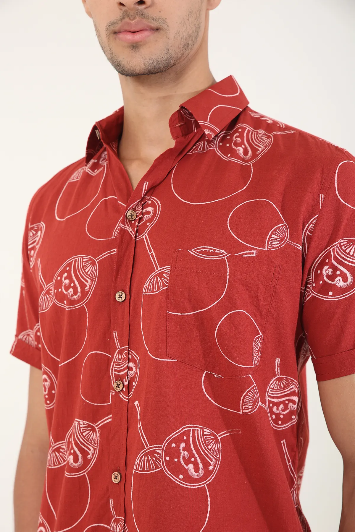 Red Rings cotton shirt half sleeves | Style Matters