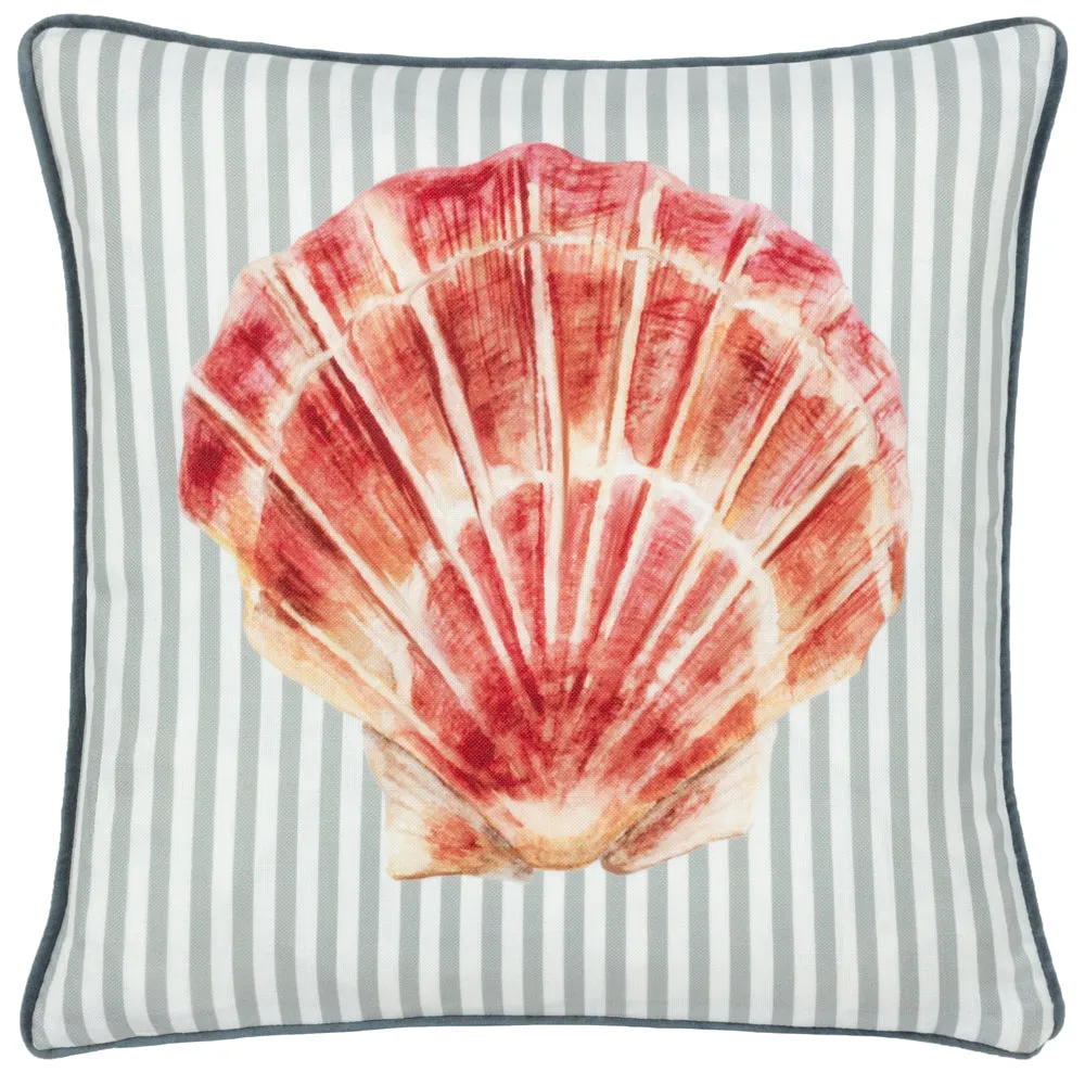 Salcombe Scallop Piped Cushion Multicolour