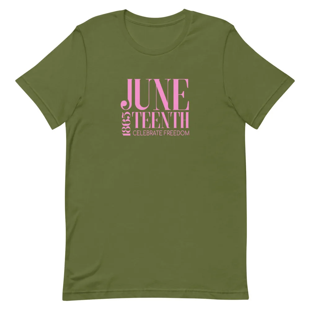 Short-Sleeve Unisex T-Shirt - Pink & Green Celebrate Freedom