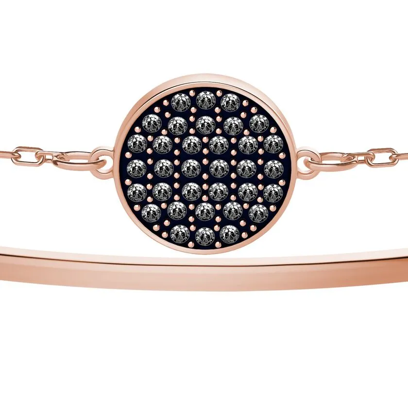 Swarovski Ginger Bangle, Gray & Rose Gold – Timeless Crystal Sparkle