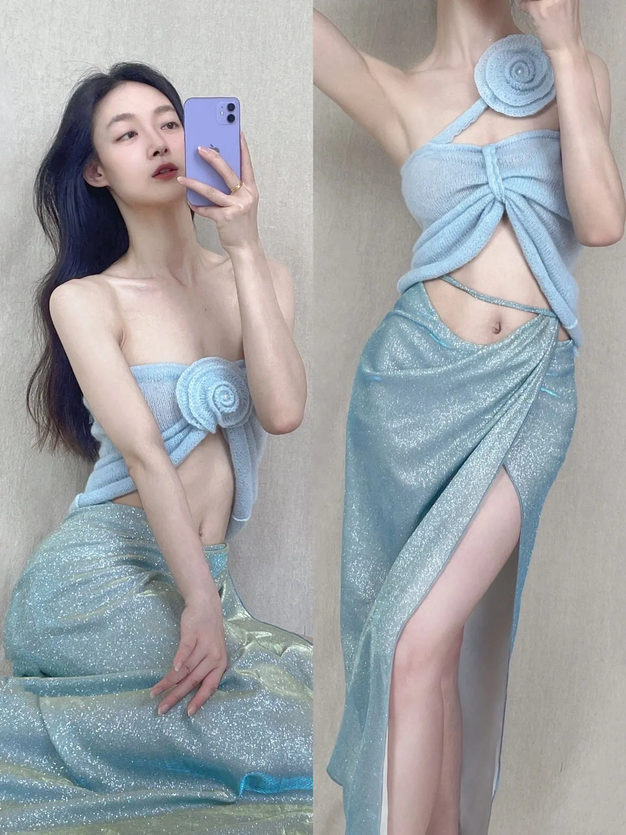 [Tailor Made] Mermaid Romance Hand Knitted Top Multi ways of wearing