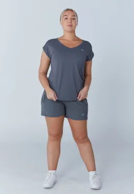 Tennis Loose Fit Shirt V-Neck, grey