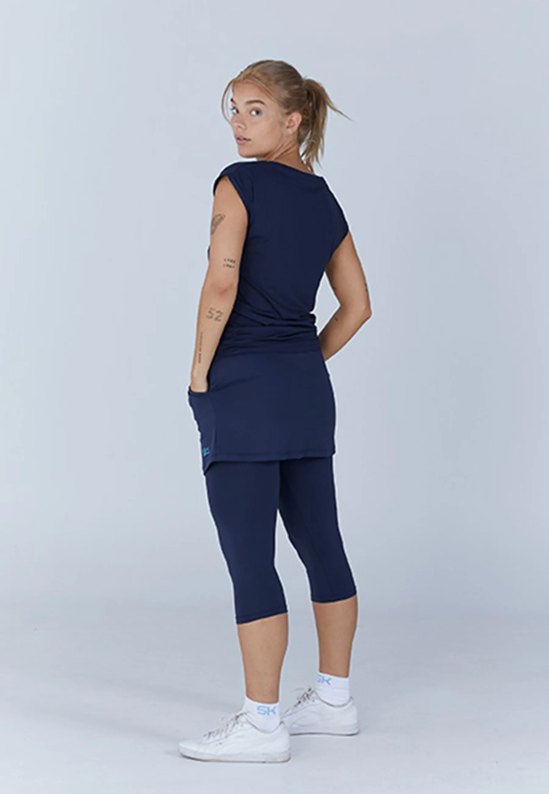 Tennis Loose Fit Shirt V-Neck, navy blue