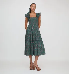 The Ellie Nap Dress - Bottle Green Fleur Chintz