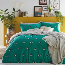 Theia Abstract Eye Duvet Cover Set Jade