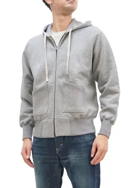 TOYS McCOY Plain Zip-Up Hoodie Men's Vintage Inspired Solid Zip Hooded Sweatshirt TMC2468 020 Gray