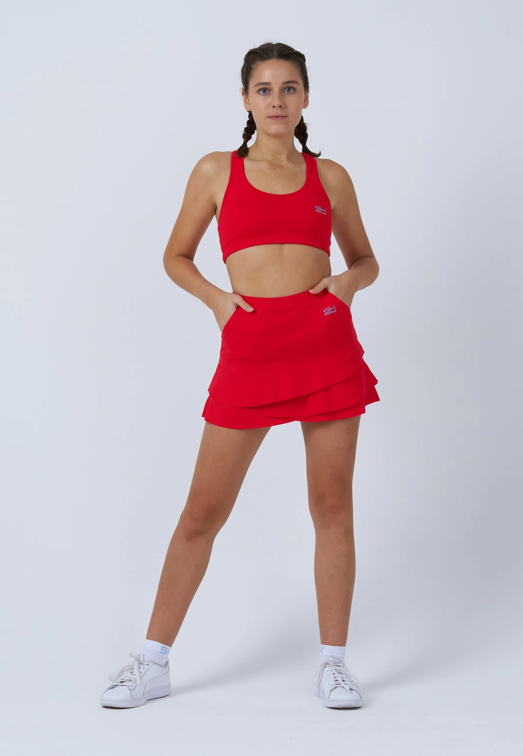 Tulip Tennis Skort with pockets, red